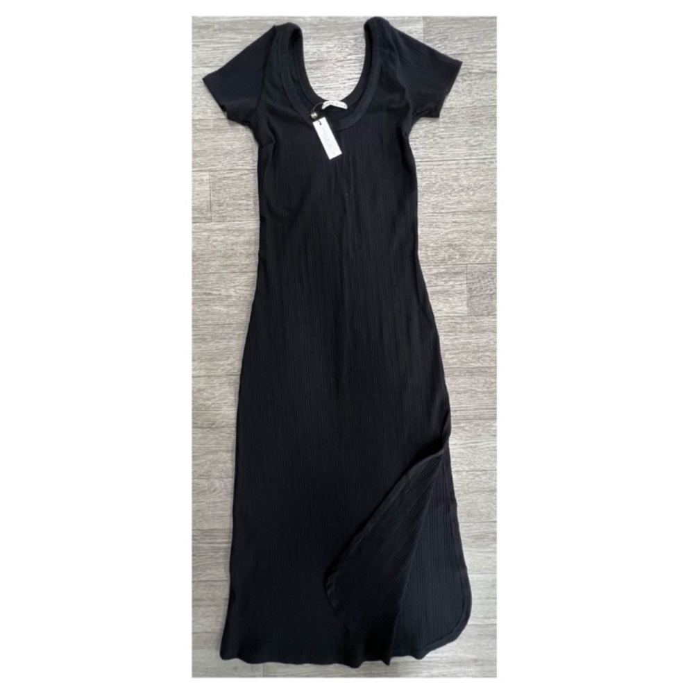 NWT Vitamin A Catalina Black Organic Rib Tee Dress Sz XS - Picture 2 of 6